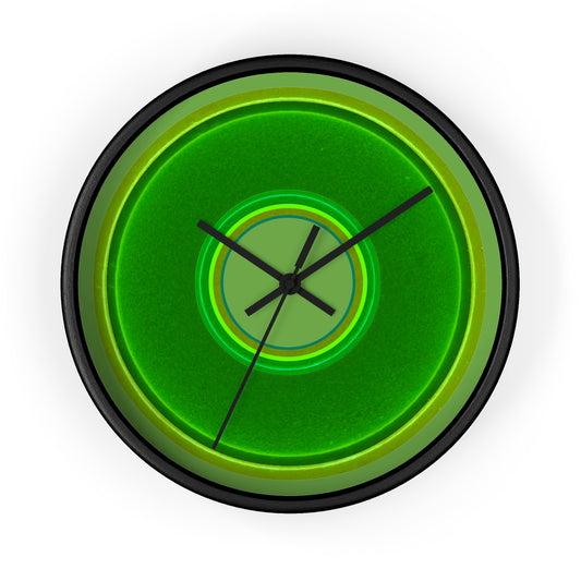 Lumpy Wall Clock - green vivid donut - variant 2 - w/light green background