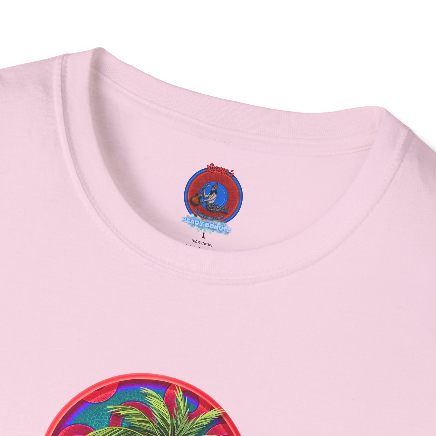 Classic Donut Tee - Unisex Soft-Style - "Jost Phishing" -blue/red rustic paradox donut