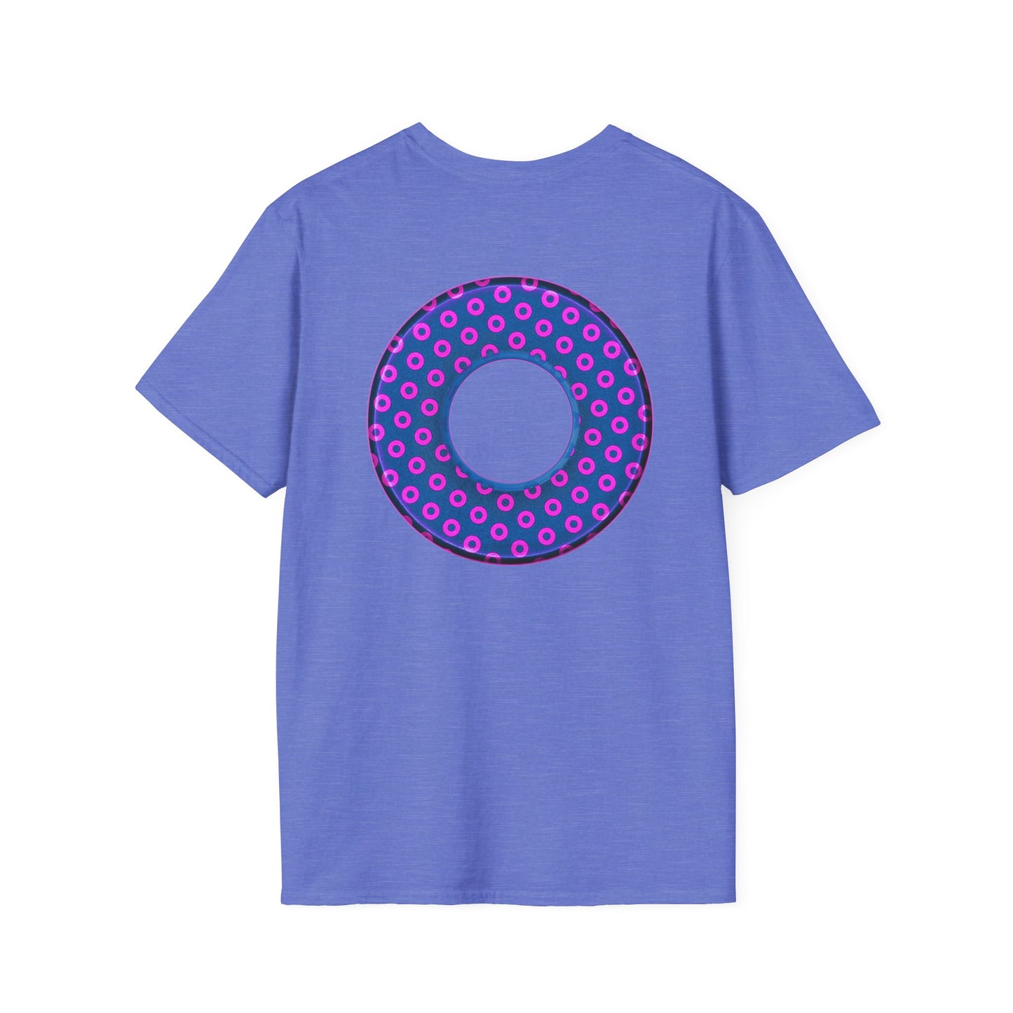 Plain Donuts/Unisex Soft-Style - "Plain Electric Paradoxical Donuts" - pink/dark blue donuts