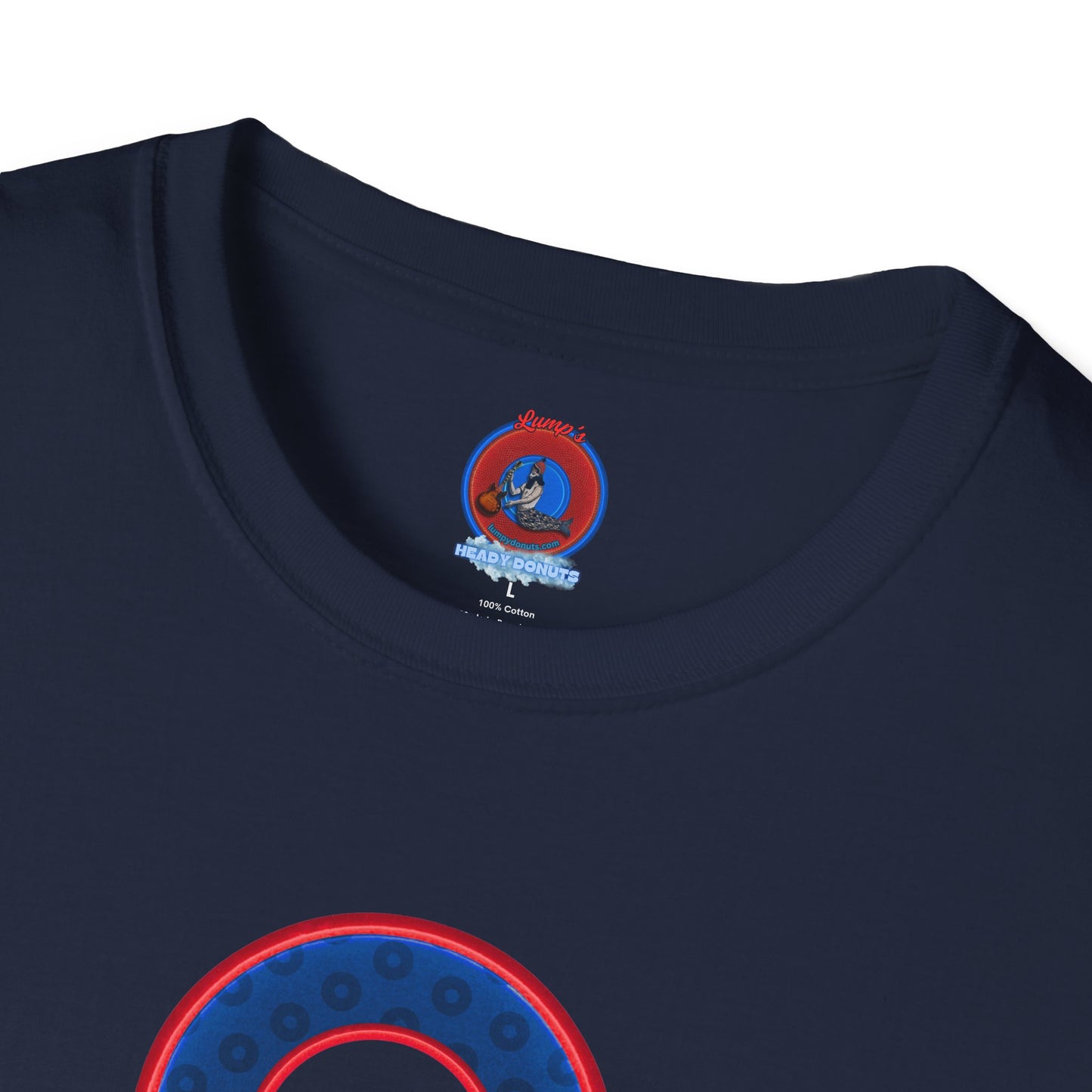 Plain Donuts/Unisex Soft-Style - "Plain Wide Mouthed Paradoxical Donuts" - dark blue/red donuts