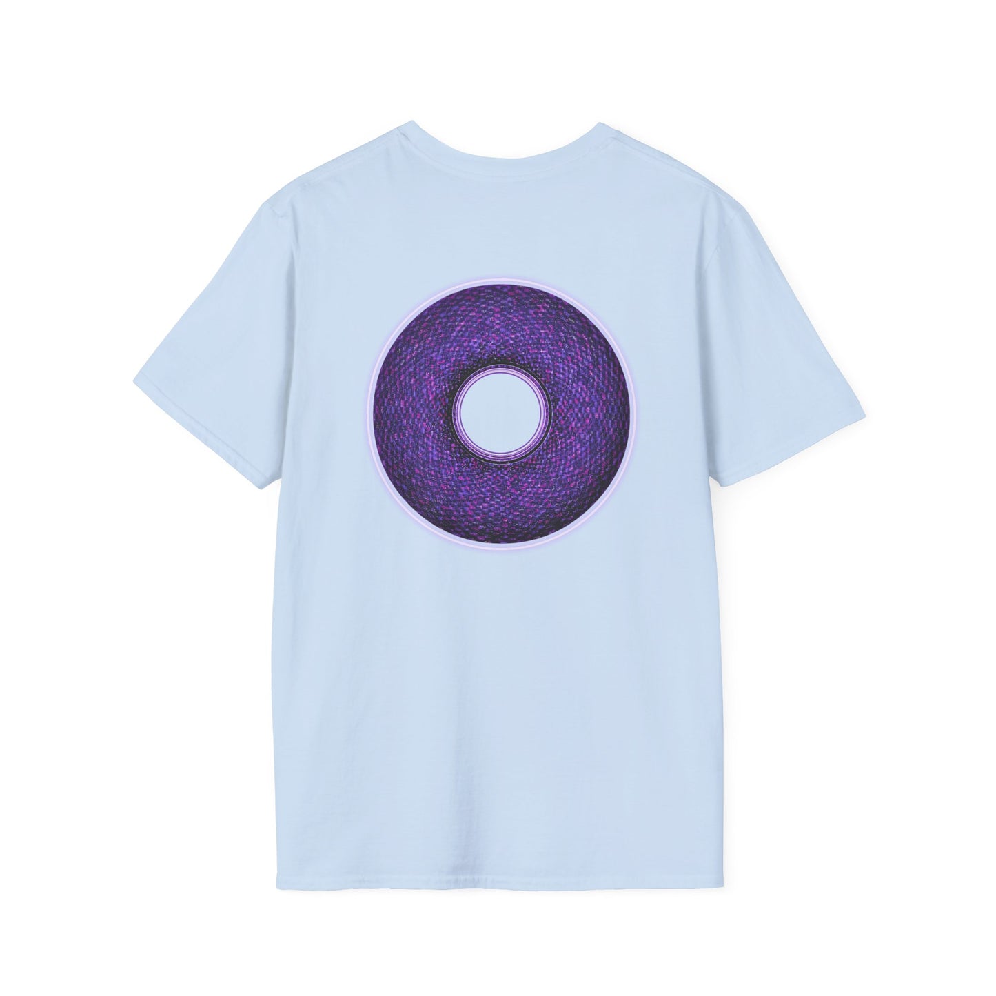 Classic Donut Tee - Unisex Soft-Style - "Plain Pixilated Donut' - purple/light purple pixilated afterglow donut