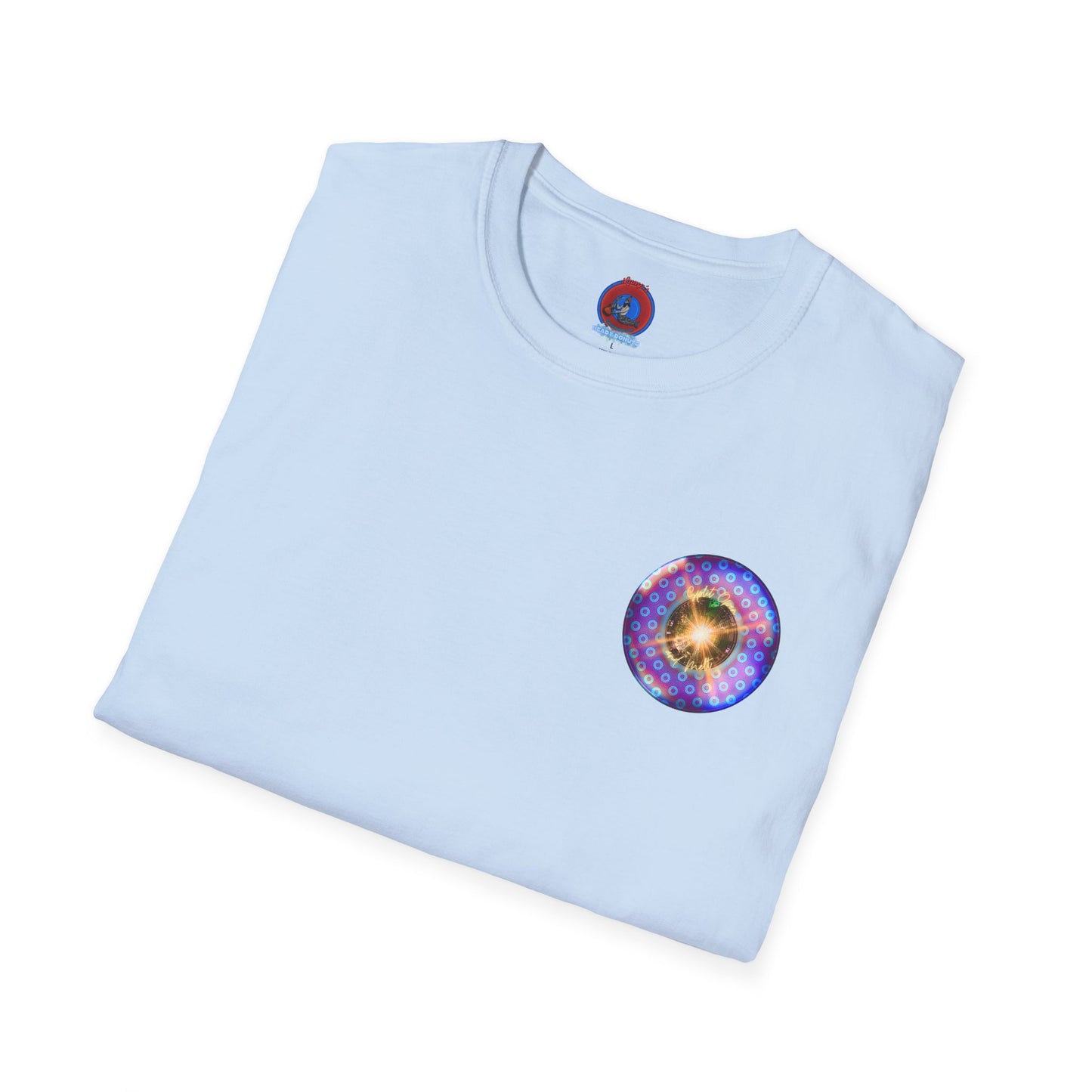 Classic Donut Tee - Unisex Soft-Style - "Donut Melts" - purple/blue paradoxical donut