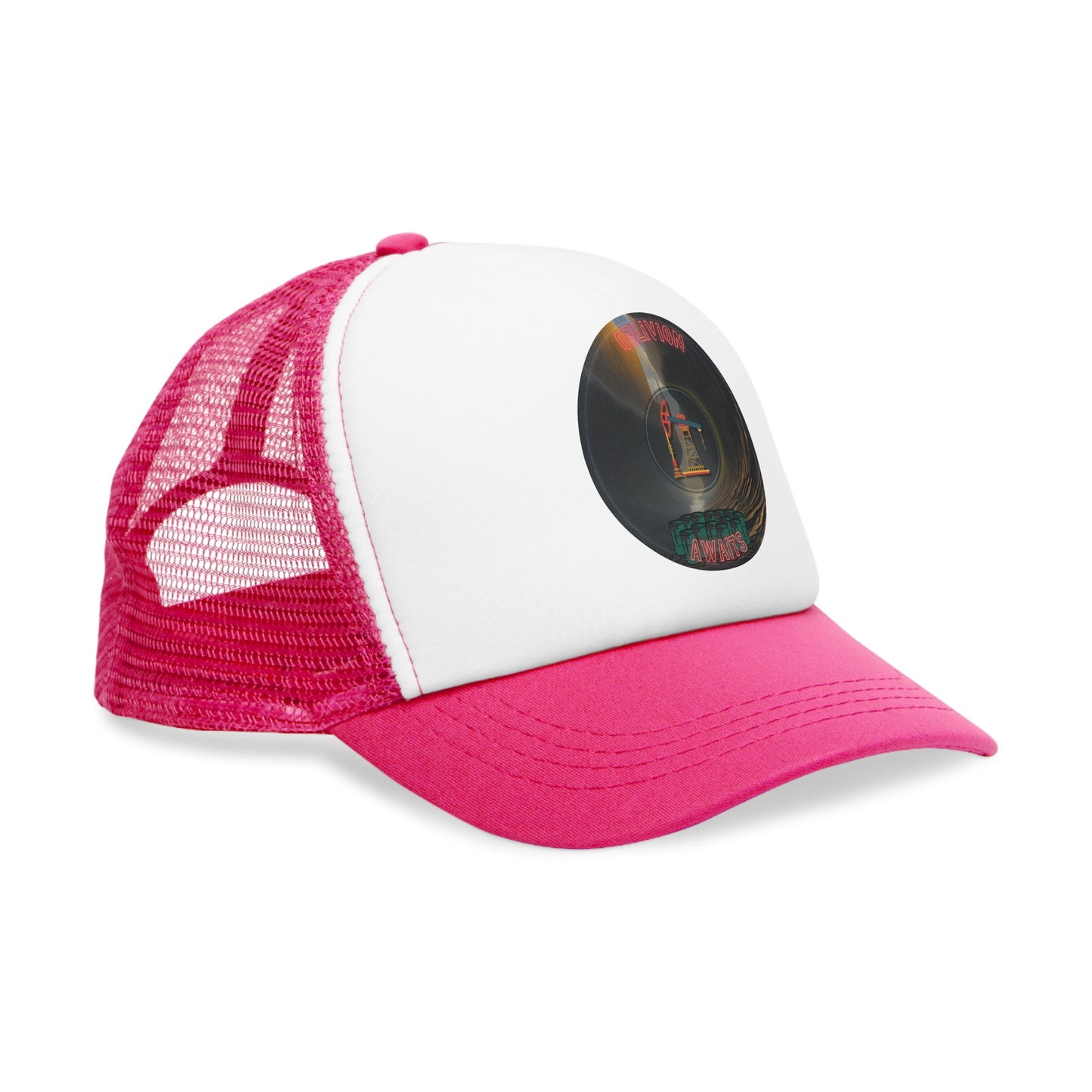 Lumpy Trucker Hat - "Donut Splashed in Oil" - dark donut