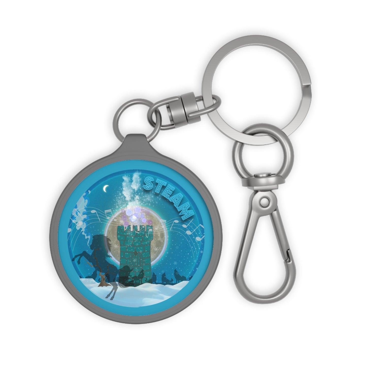 Lumpy Donut Keychain - "Freshly Steamed Donut? " - series 1.0 - blue donut