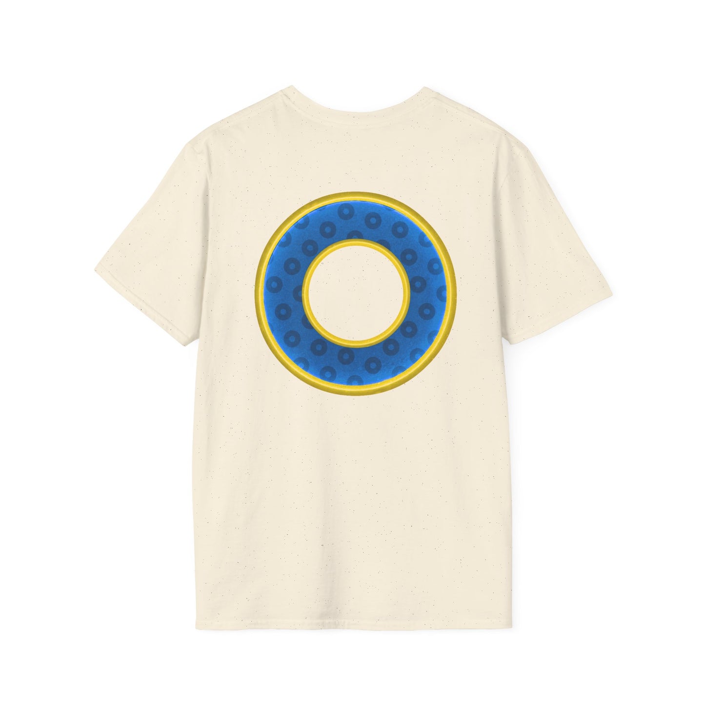 Plain Donuts/Unisex Soft-Style - "Plain Wide Mouthed Paradoxical Donuts" - blue/yellow donuts