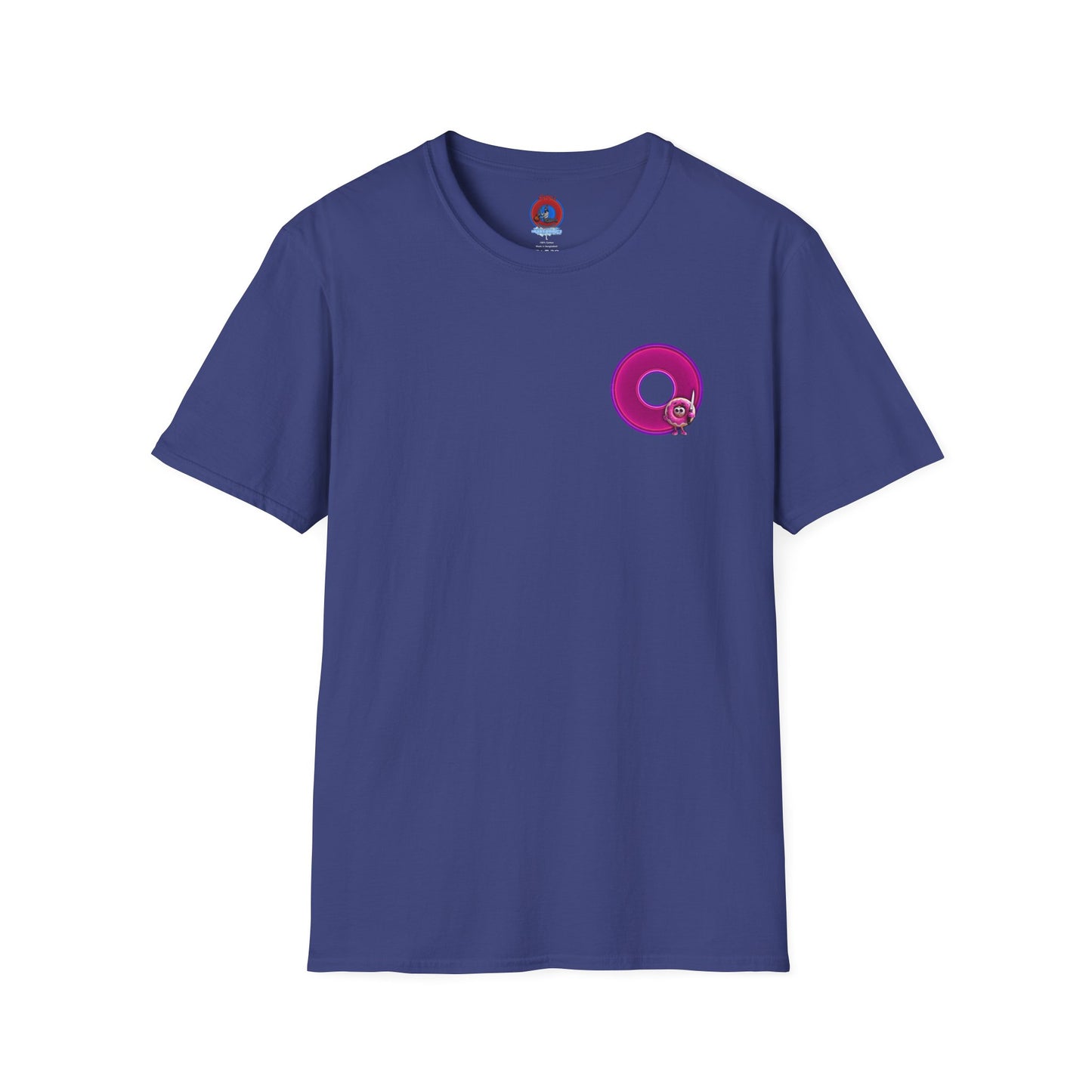 Classic Donut Tee - Unisex Soft-Style - "My Friend the Donut " - series 1.0  - variant 3 - magenta/purple donut