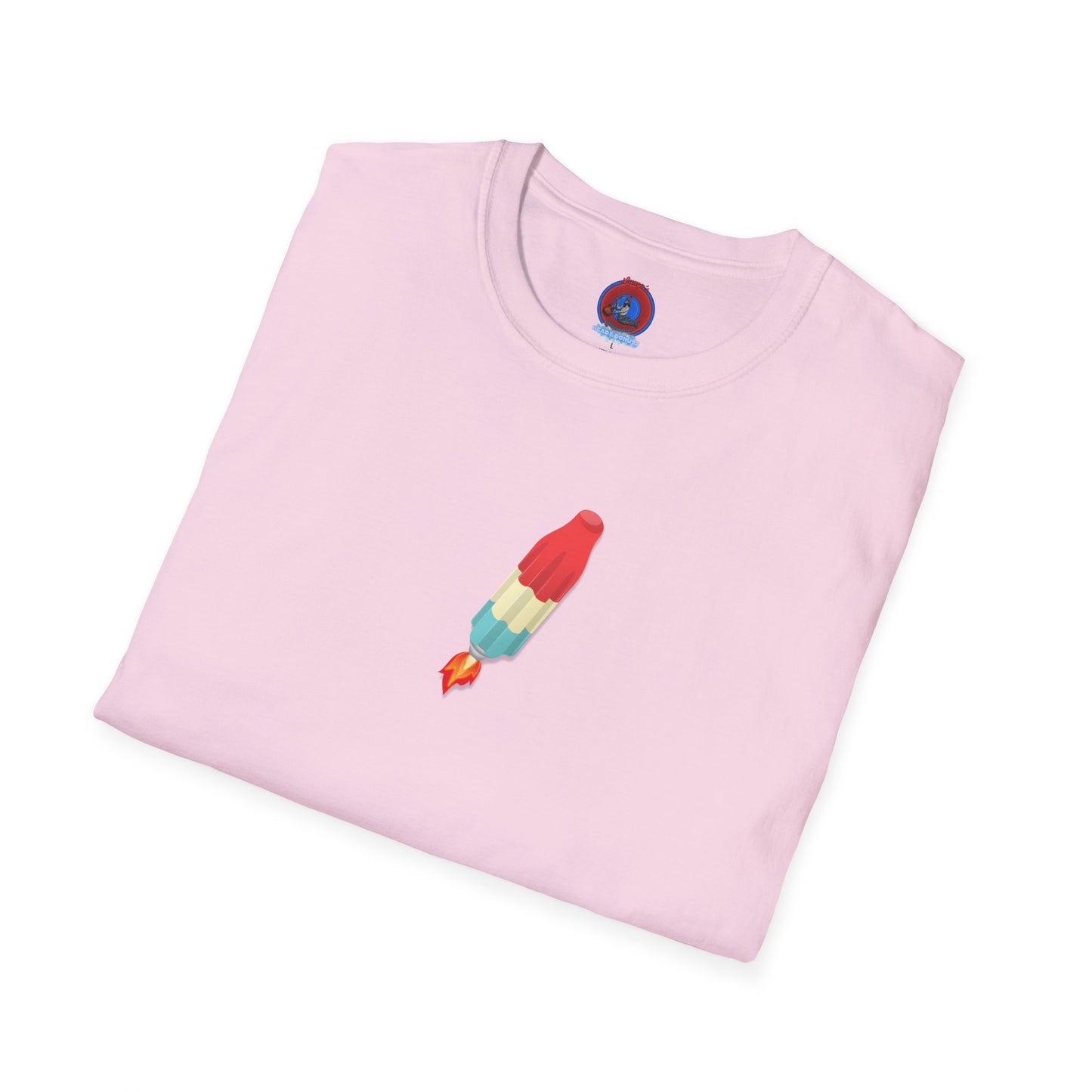 Classic Donut Tee - Unisex Soft-Style - "Blow this Popsicle Stand" - red/blue/cream - bomb pop