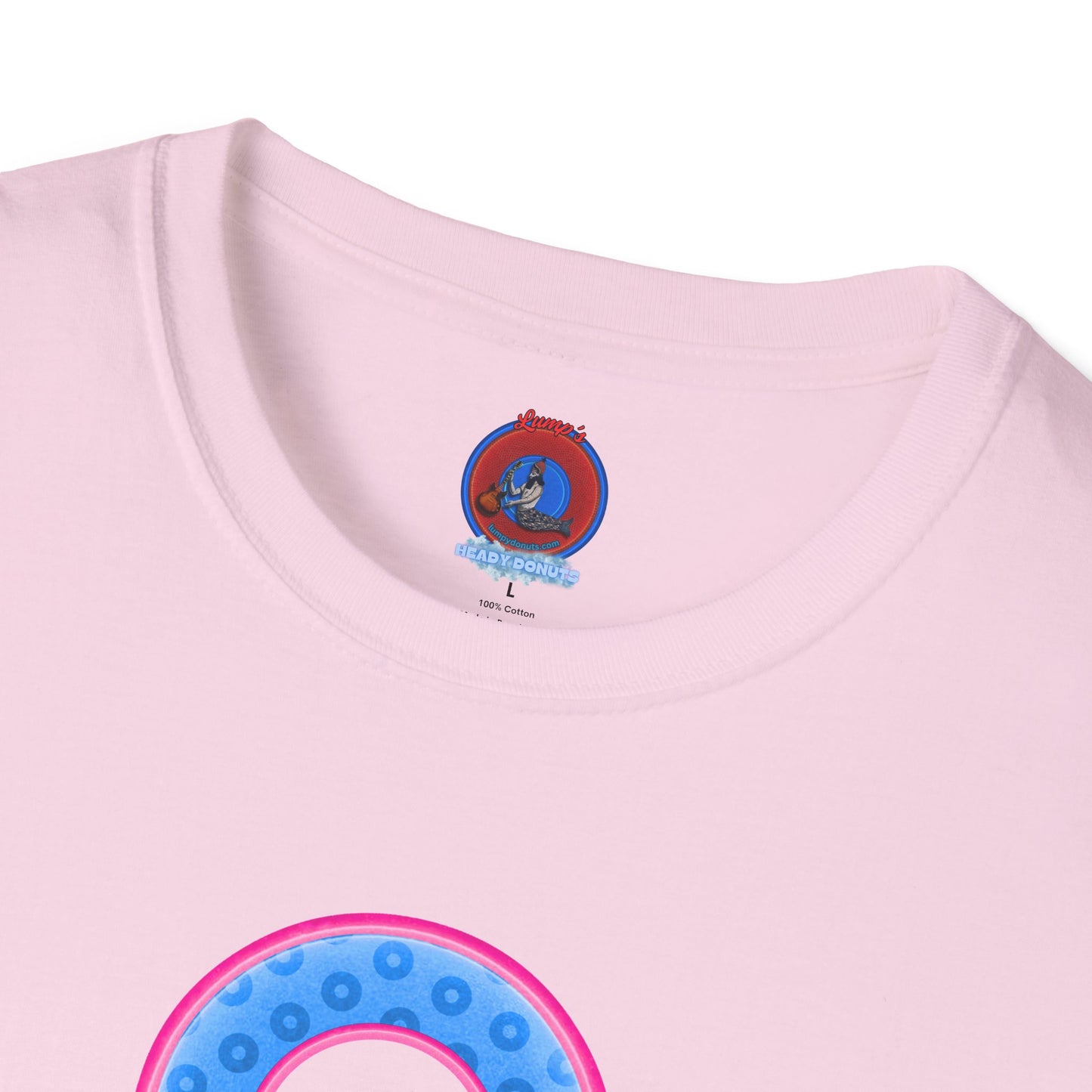 Plain Donuts/Unisex Soft-Style - "Plain Wide Mouthed Paradoxical Donuts" - light blue/pink donuts