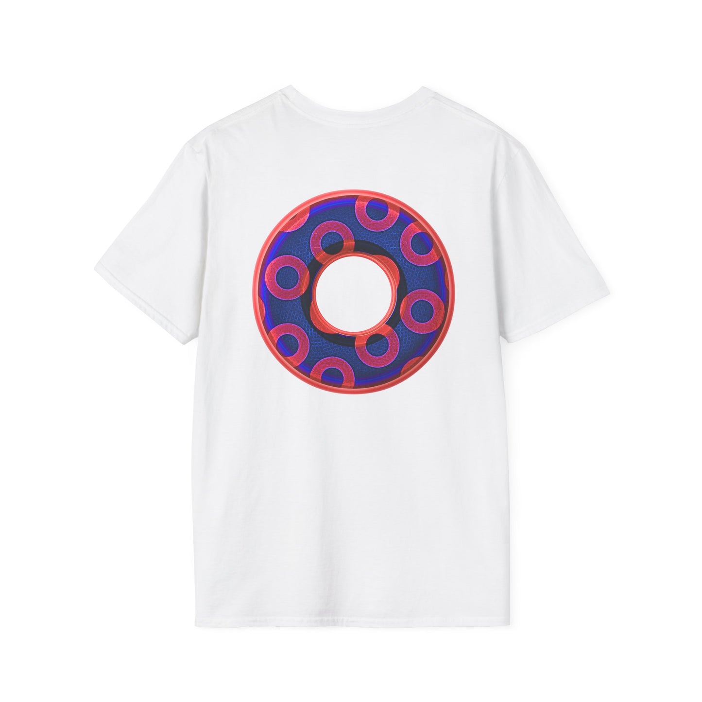 Plain Donuts/Unisex Soft-Style - "Plain Rustic Paradoxical Donuts" - red/dark royal blue donuts