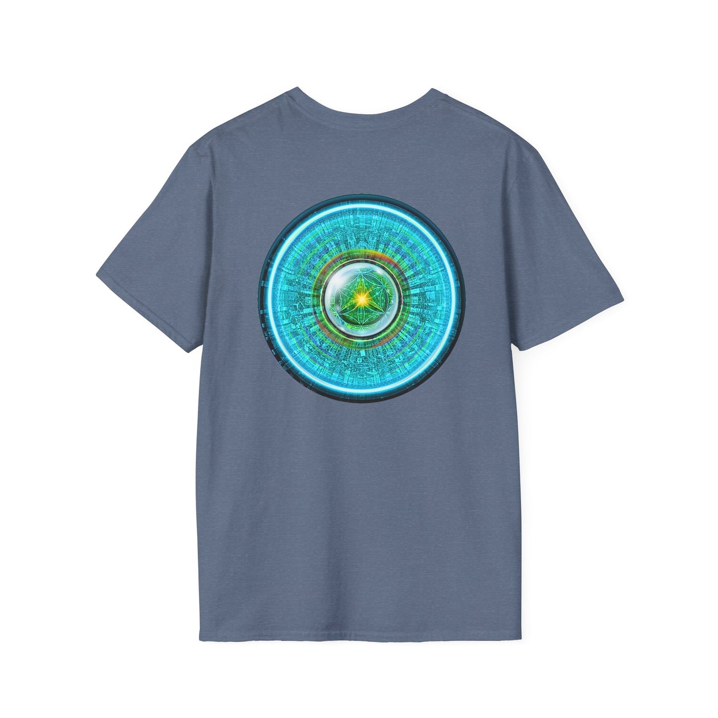 Classic Donut Tee - Unisex Soft-Style - "Donut of Life Tee" - vivid turquoise tube donut - variant 1