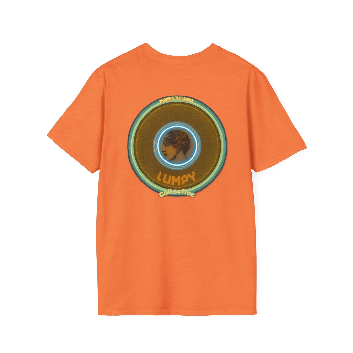 Classic Donut Tee - Unisex Soft-Style - "Lumpy Collective Donut" - bronze/green lumpy donut - variant 5