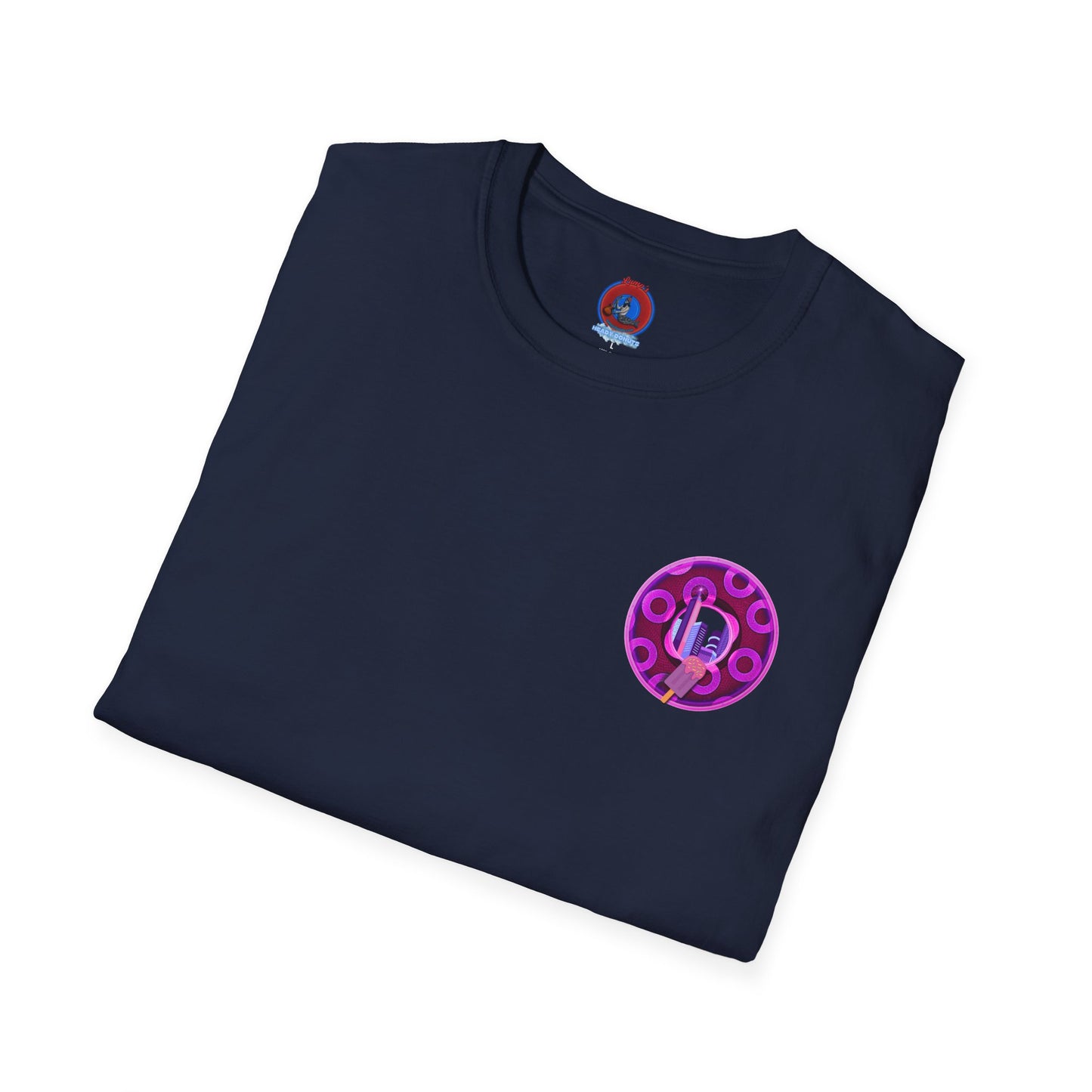 Classic Donut Tee - Unisex Soft-Style - "It's Ice Cream Popsicles - YEMSG Donut" - purple/magenta paradox donut - variant 2
