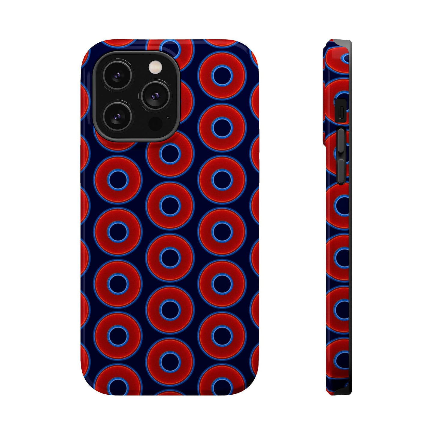 Copy of Magnetic Tough Donut Case - red vivid donut print w/midnight blue background