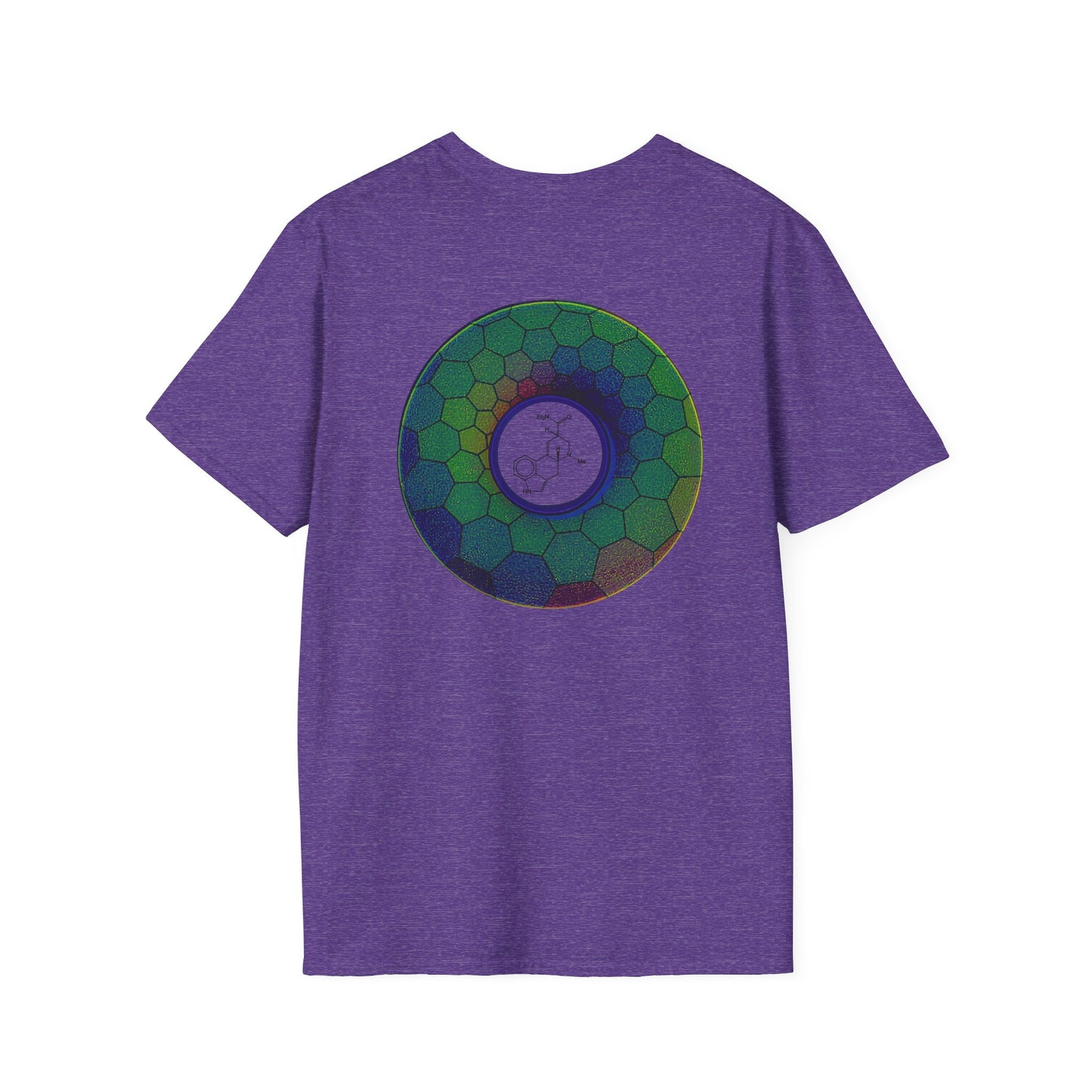 Classic Donut Tee - Unisex Soft-Style - "Dr. Albert Hofmann's Favorite Donut" - series 1.0  - variant 1 - green hexadonut