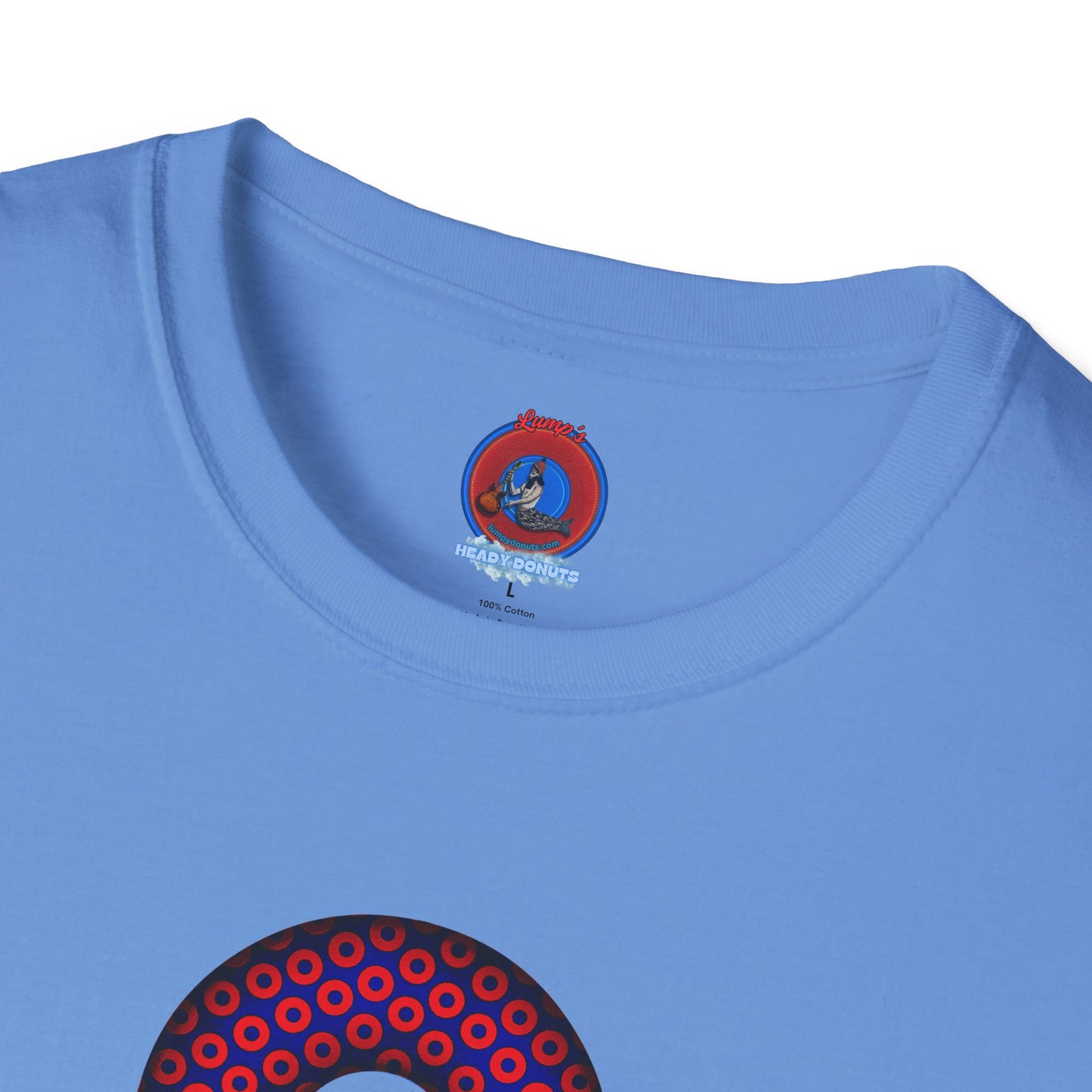 Plain Donuts/Unisex Soft-Style - "Plain Paradoxical Grided Donuts" - red/blue donuts