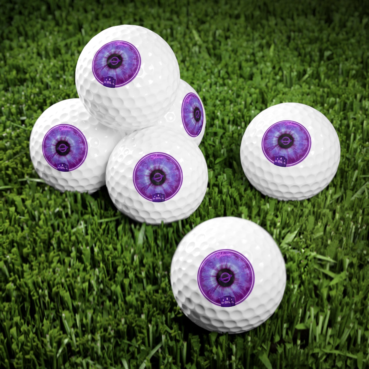 Lumpy Donut Golf Balls - 6-pack - "Whacked this Golf Ball to Oblivion" - purple/light purple idonut