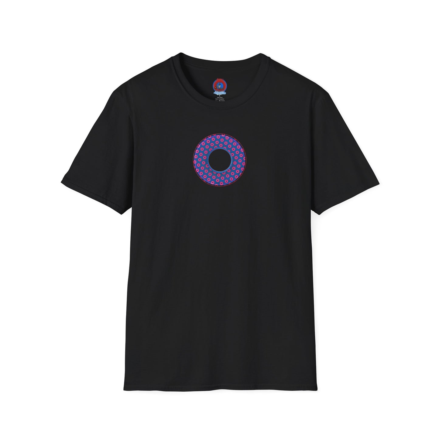 Plain Donuts/Unisex Soft-Style - "Plain Electric Paradoxical Donuts" - hot pink/navy blue donuts