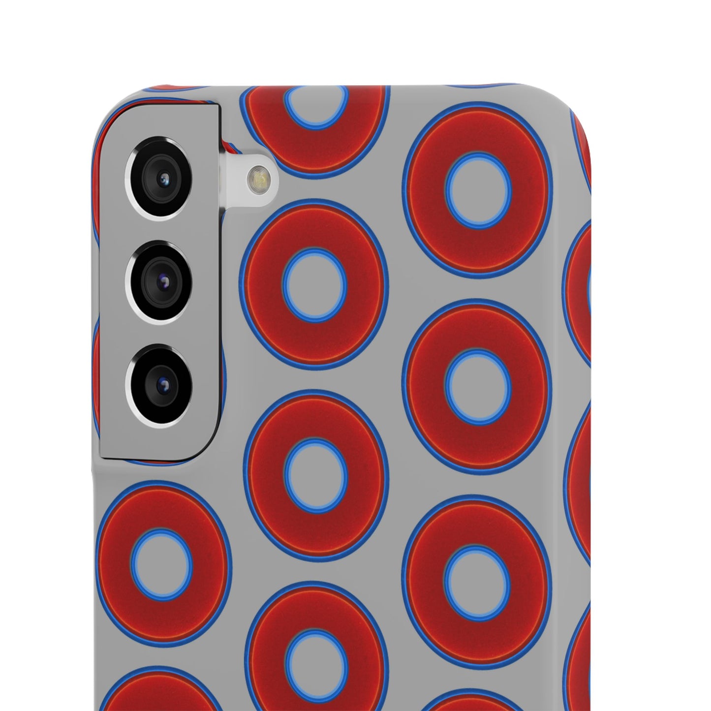 Lumpy Donut Snap Case - red vivid donut print w/light gray background