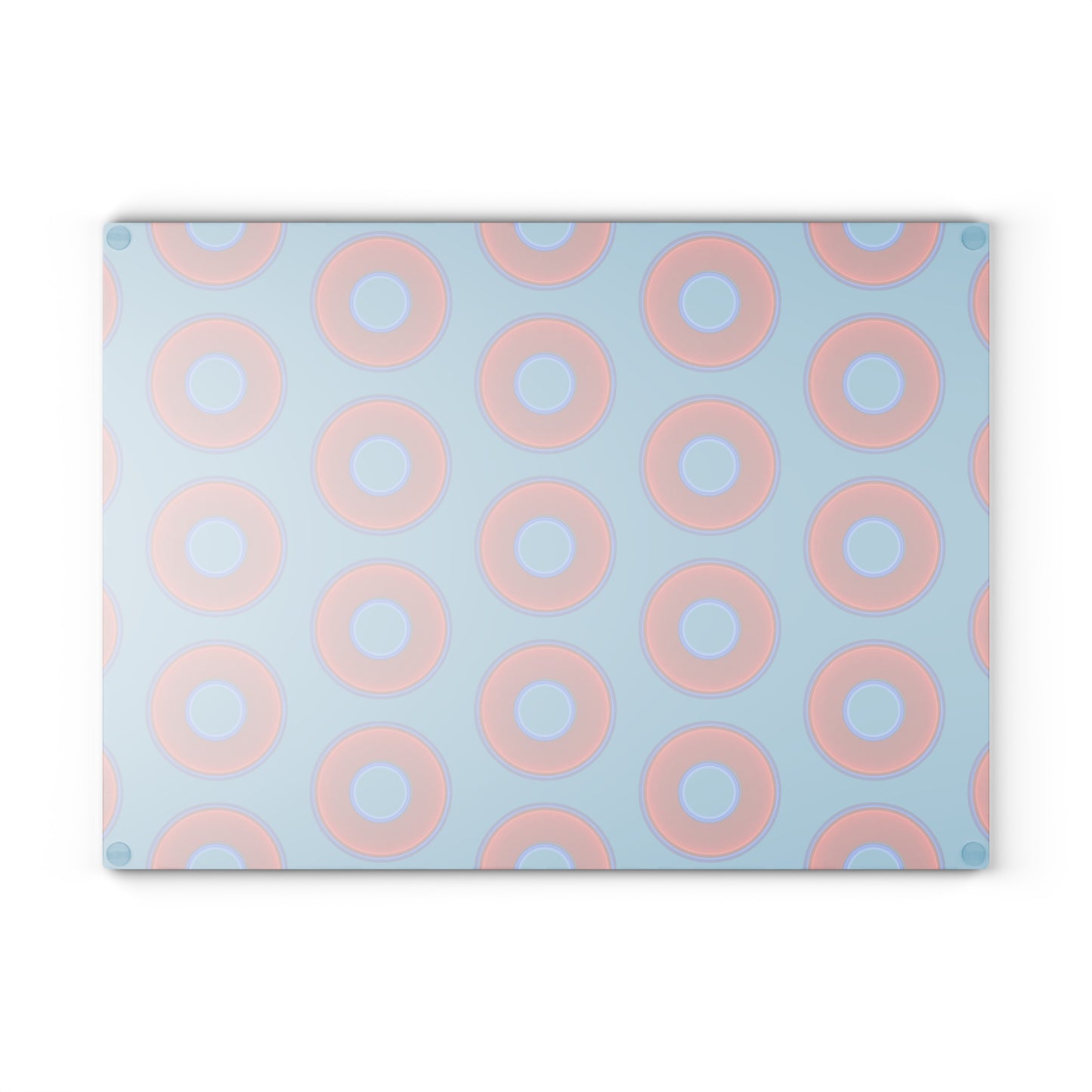 My Friend's Cutting Board - vivid red donuts w/aquamarine blue background