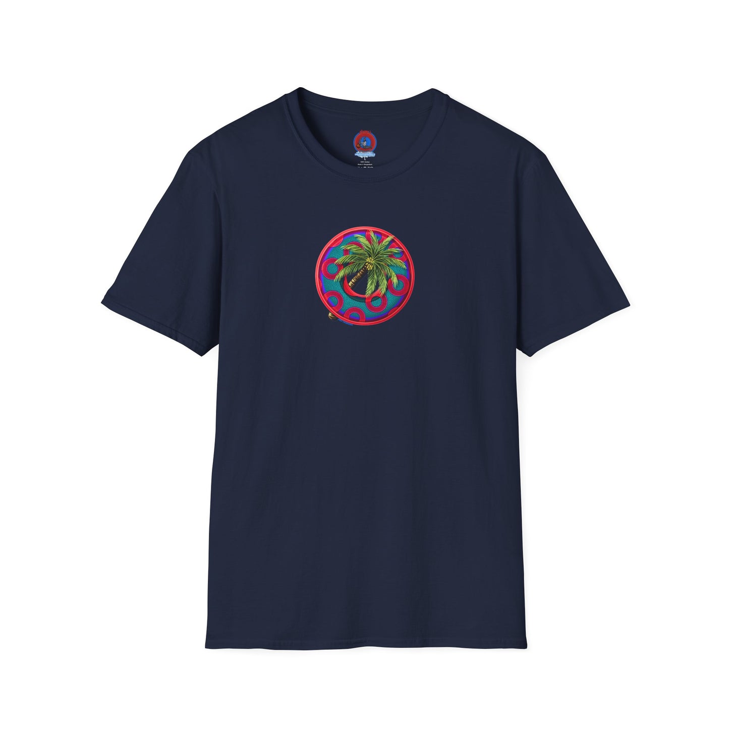 Classic Donut Tee - Unisex Soft-Style - "Jost Phishing" -blue/red rustic paradox donut