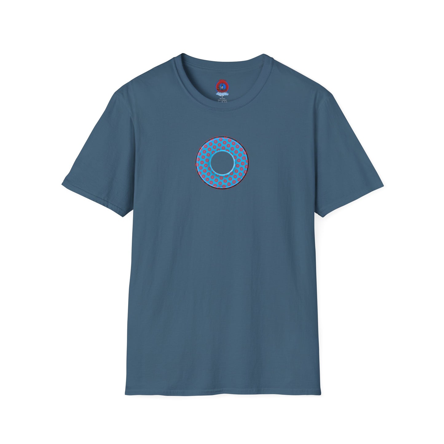Plain Donuts/Unisex Soft-Style - "Plain Electric Paradoxical Donuts" - light blue/red donuts