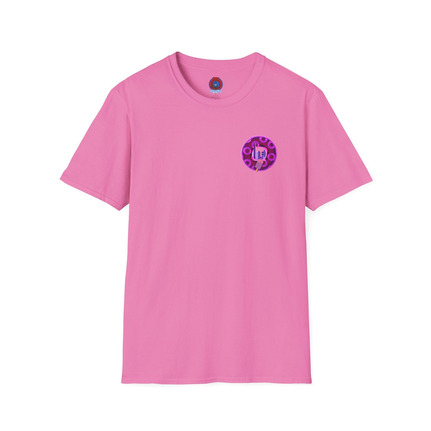 Classic Donut Tee - Unisex Soft-Style - "It's Ice Cream Popsicles - YEMSG Donut" - purple/magenta paradox donut - variant 2