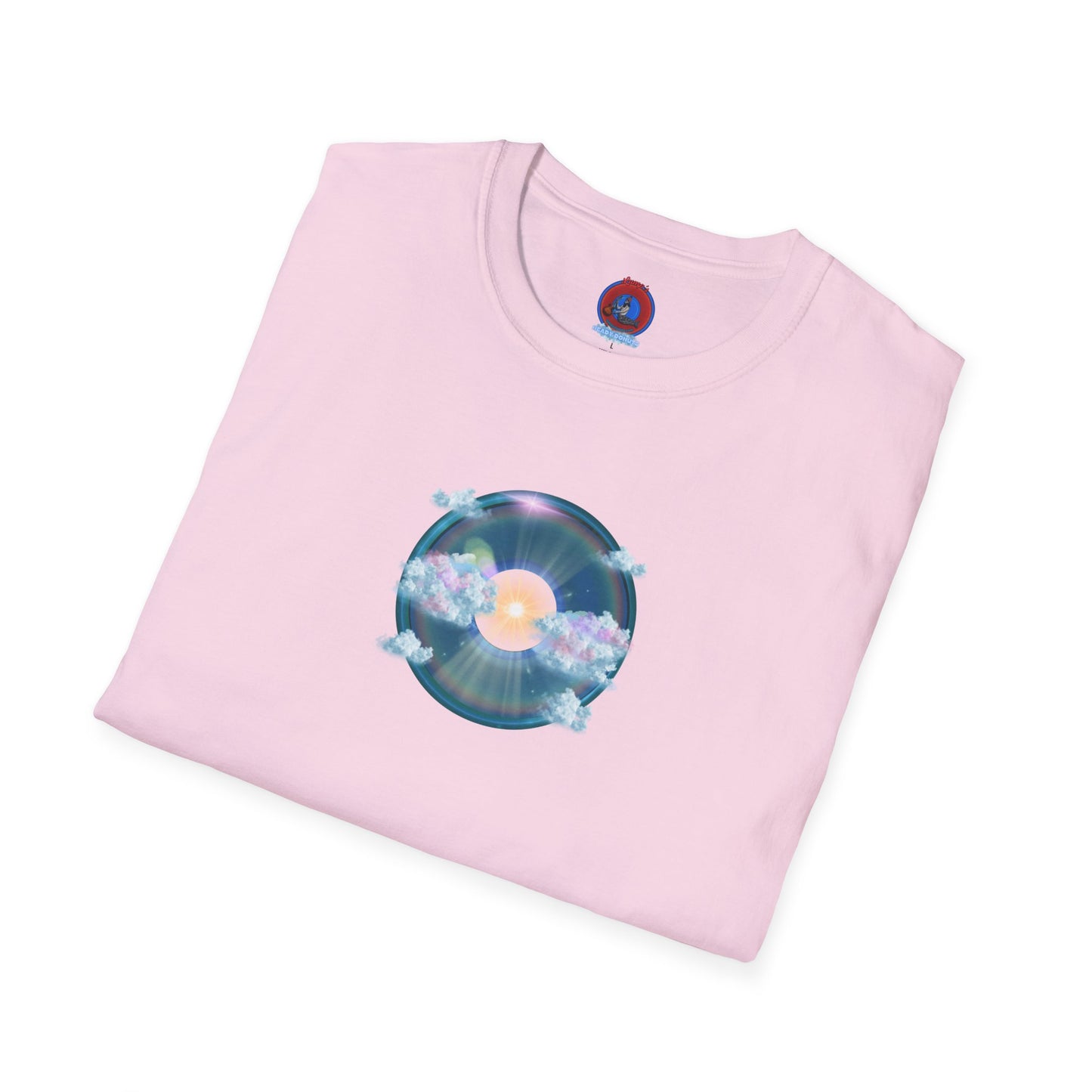 Classic Donut Tee - Unisex Soft-Style - "The Divided Donut" - vivid blue sky donut