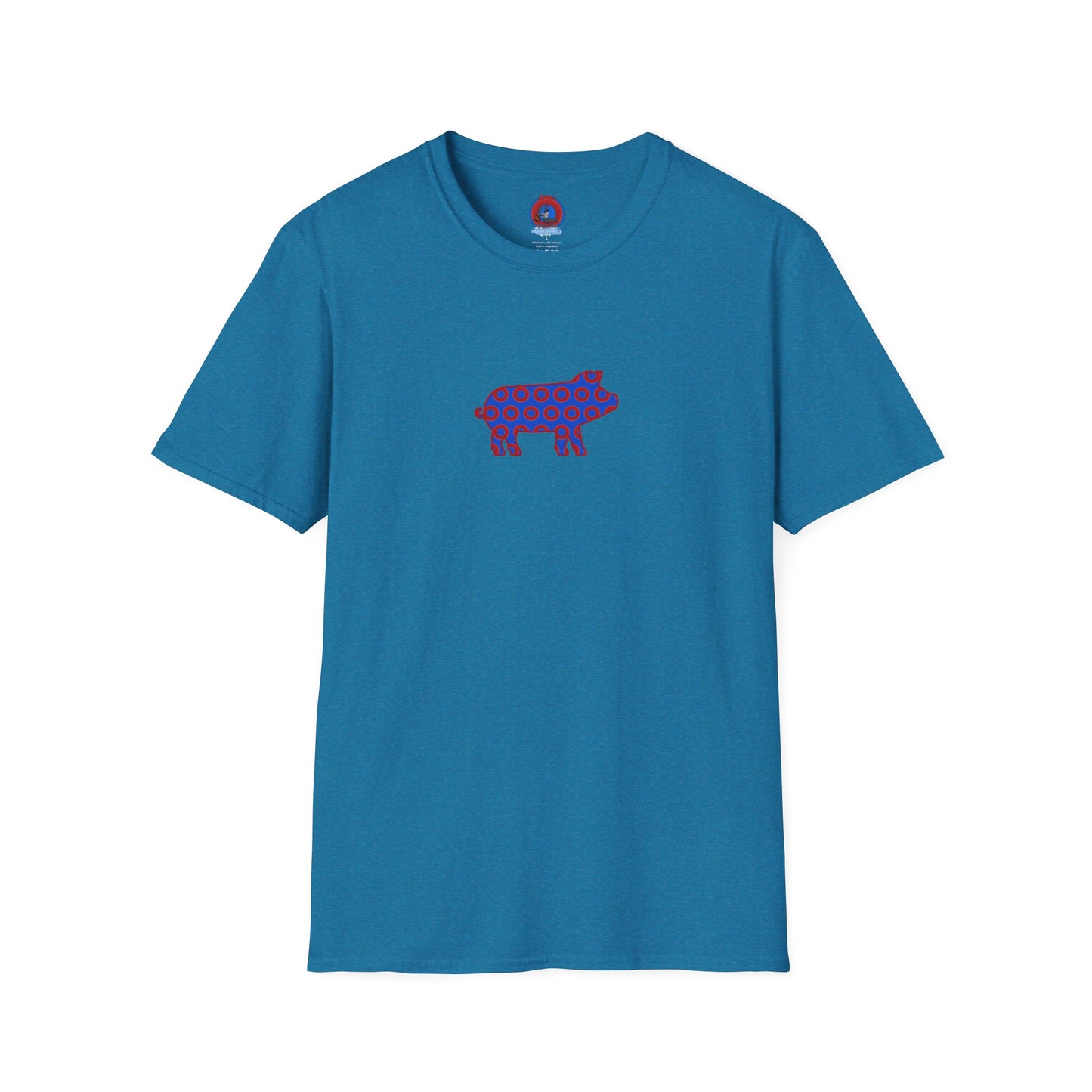 Classic Donut Tee - Unisex Soft-Style - "Guyute's Ugly Donut" - vivid red/blue donut pattern - variant 3