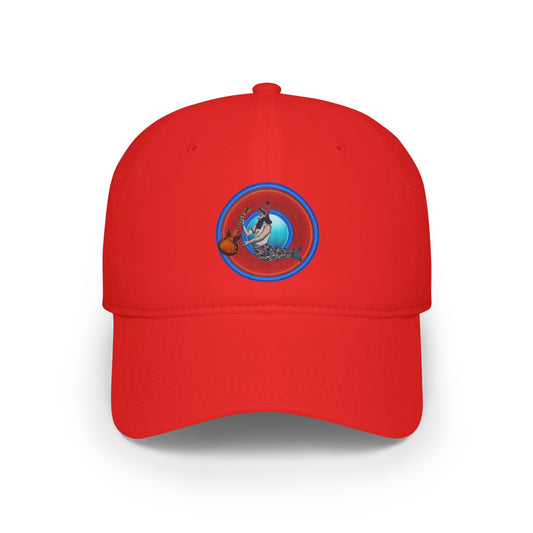 Lumpy Donut Baseball Cap - "Doggone Dagon Donut Cap" - variant 3 - rustic red donut w/