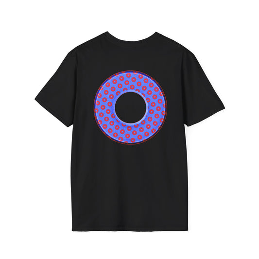 Plain Donuts/Unisex Soft-Style - "Plain Electric Paradoxical Donuts" - bright royal blue/red coral donuts