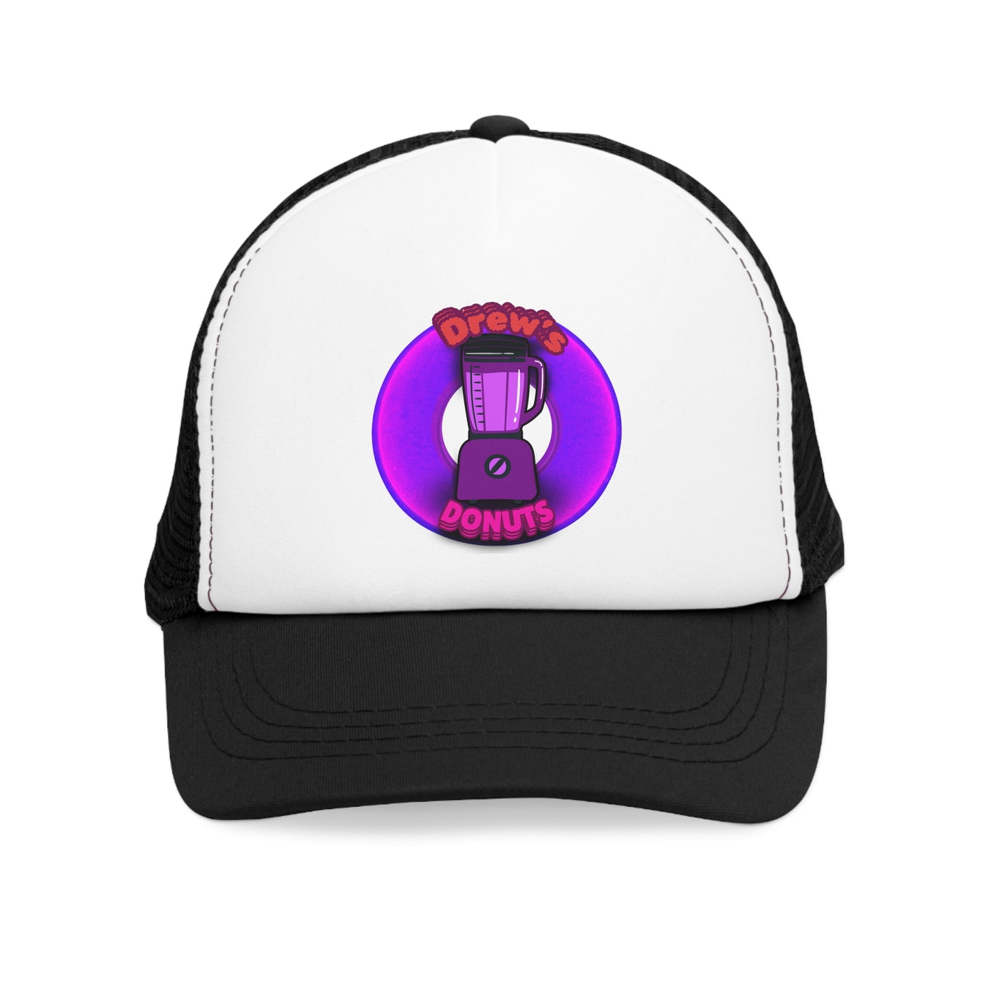Lumpy Trucker Hat - "Drew's Lumpy Donuts Puréed " - purple donut