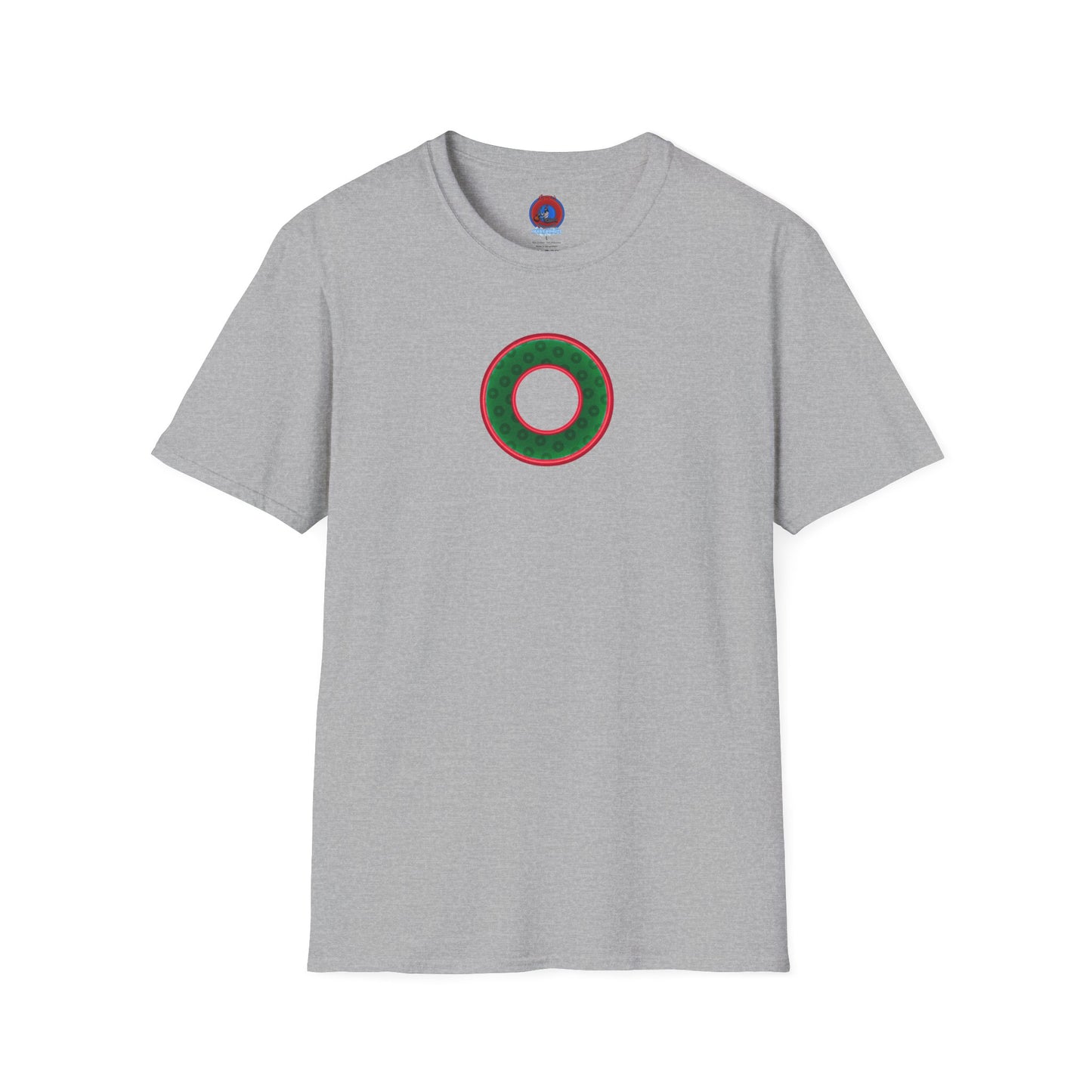 Plain Donuts/Unisex Soft-Style - "Plain Wide Mouthed Paradoxical Donuts" - dark green/red donuts