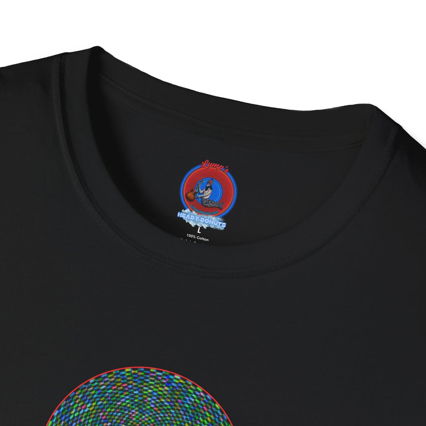 Donut Classic Donut Tee - Unisex Soft-Style - "The Pixilated Donut" - series 1.0 - multi-color donut