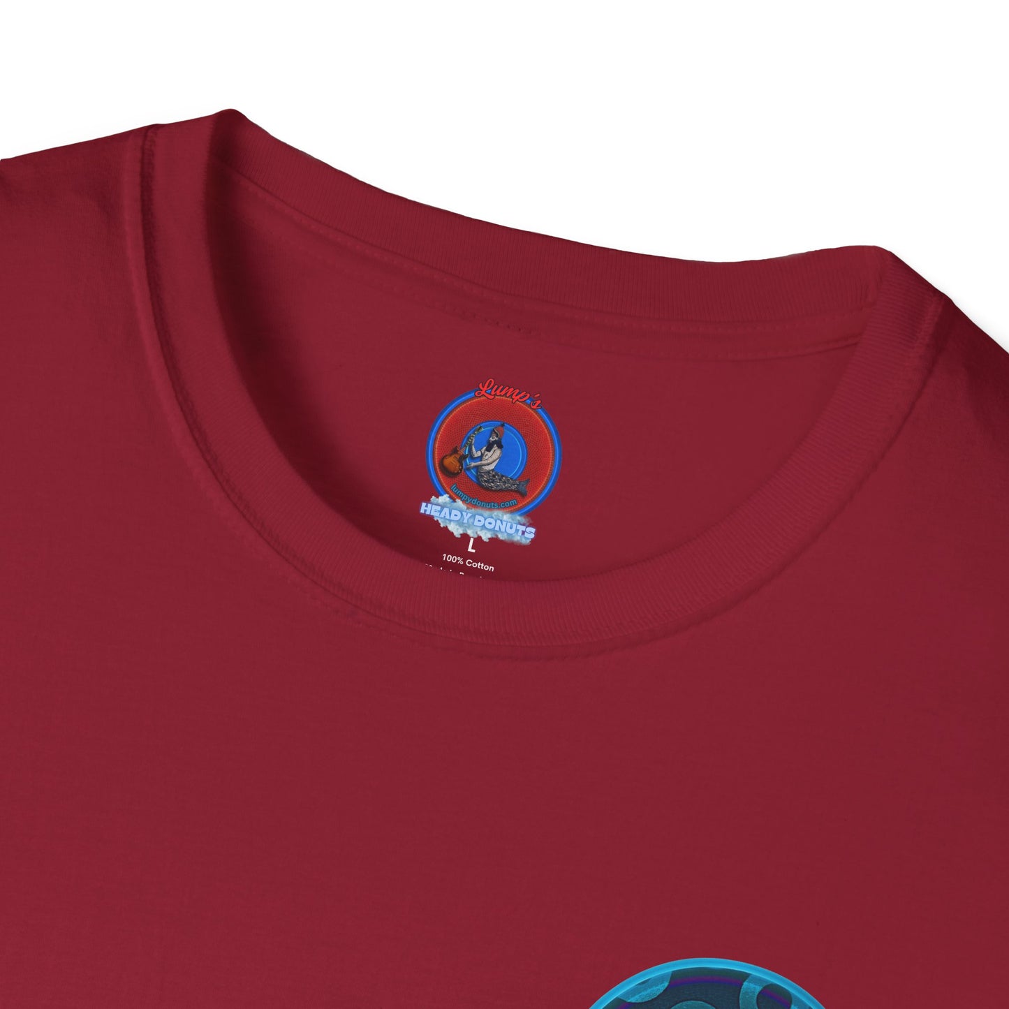 Classic Donut Tee - Unisex Soft-Style - "Wooked Cream - YEMSG Donut " - blue/teal rustic paradox donut - variant 7