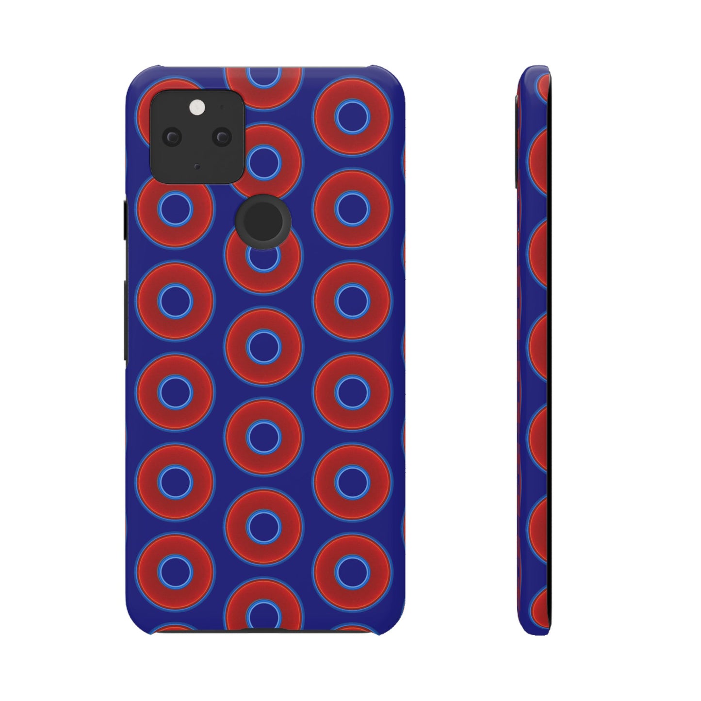 Lumpy Donut Snap Case - red vivid donut print w/vivid navy blue background