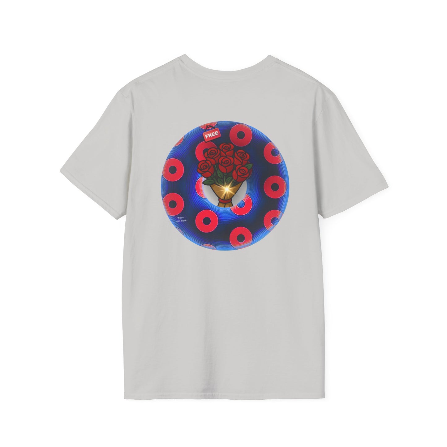 Classic Donut Tee - Unisex Soft-Style - "Donuts of Phreedom" - red/blue paradoxical blimpy donut