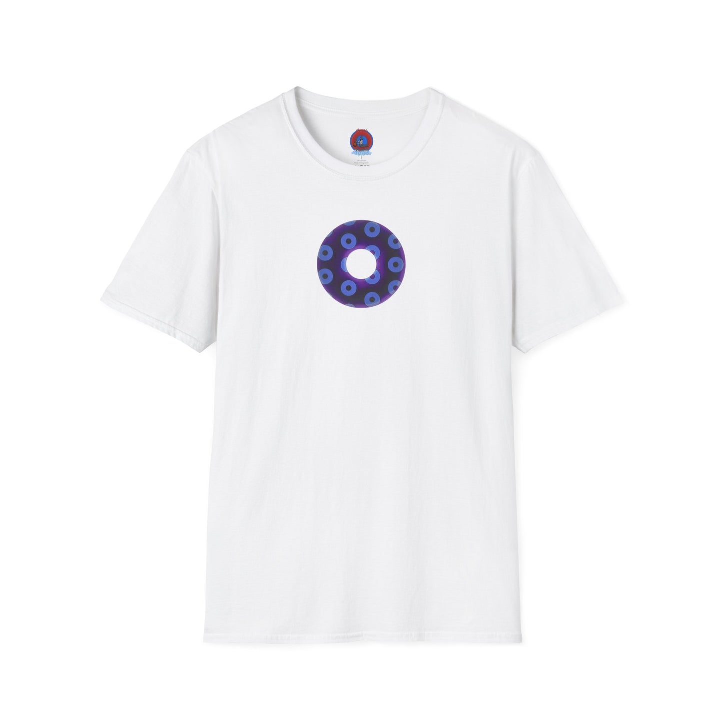 Plain Donuts/Unisex Soft-Style - "Plain Blimpy Paradoxical Donuts" - dark purple/Carolina blue donuts