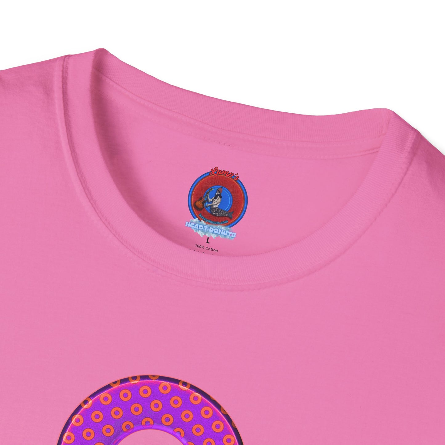 Plain Donuts/Unisex Soft-Style - "Plain Electric Paradoxical Donuts" - bright purple/red donuts