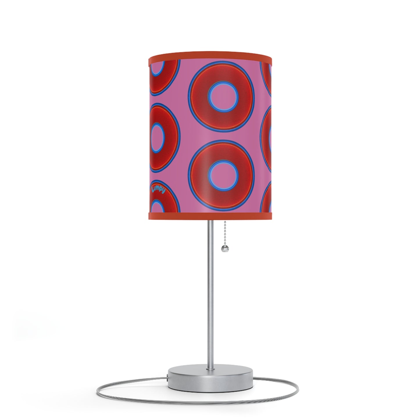 Lumpy Accent Lamps - red vivid donuts w/pink background