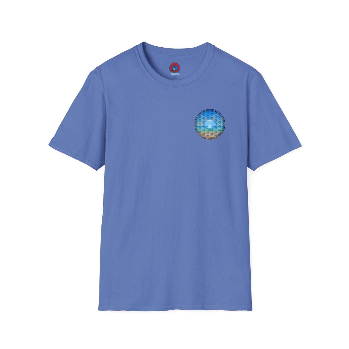 Classic Donut Tee - Unisex Soft-Style - "Still Loading Sand" - vivid blue paradoxical pic donut - variant 2