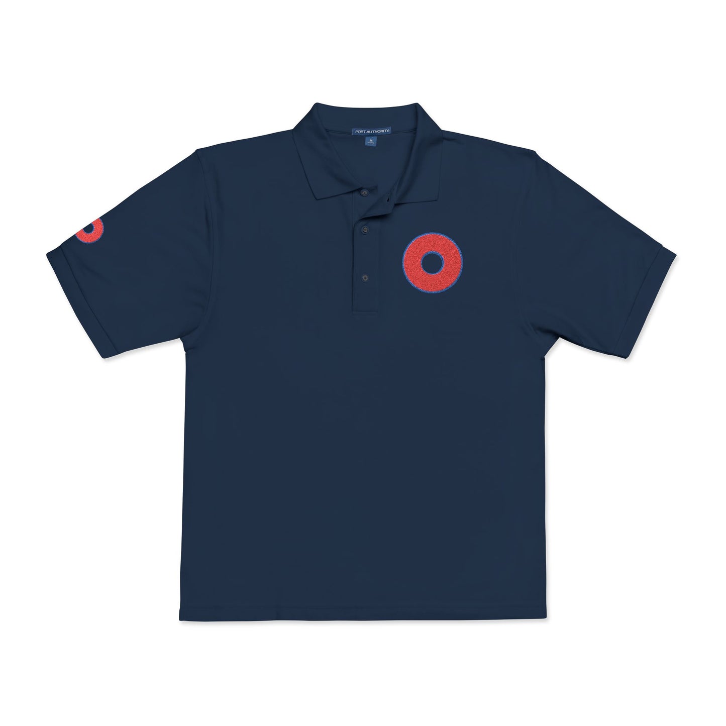 Embroidered Lumpy Donut Polo - w/red outlined donut [unisex]