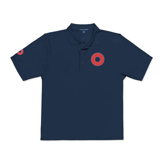 Embroidered Lumpy Donut Polo - w/red outlined donut [unisex]