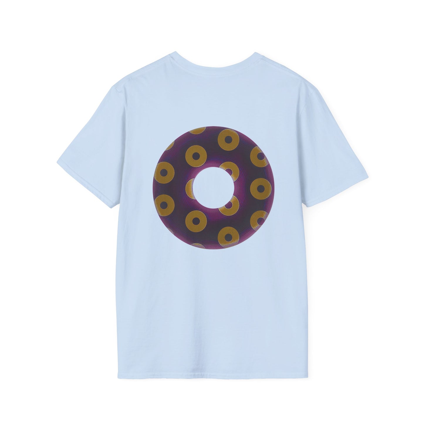 Plain Donuts/Unisex Soft-Style - "Plain Blimpy Paradoxical Donuts" - dark red-purple/dark yellow donuts