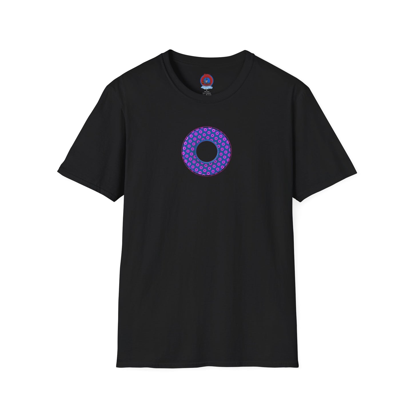 Plain Donuts/Unisex Soft-Style - "Plain Electric Paradoxical Donuts" - pink/dark blue donuts