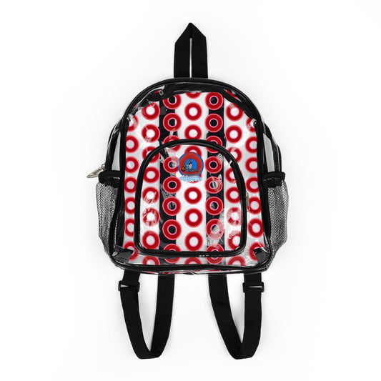 Lumpy Clear Pack/Concert Buddy - Plain Rustic Donut Print - red/magenta