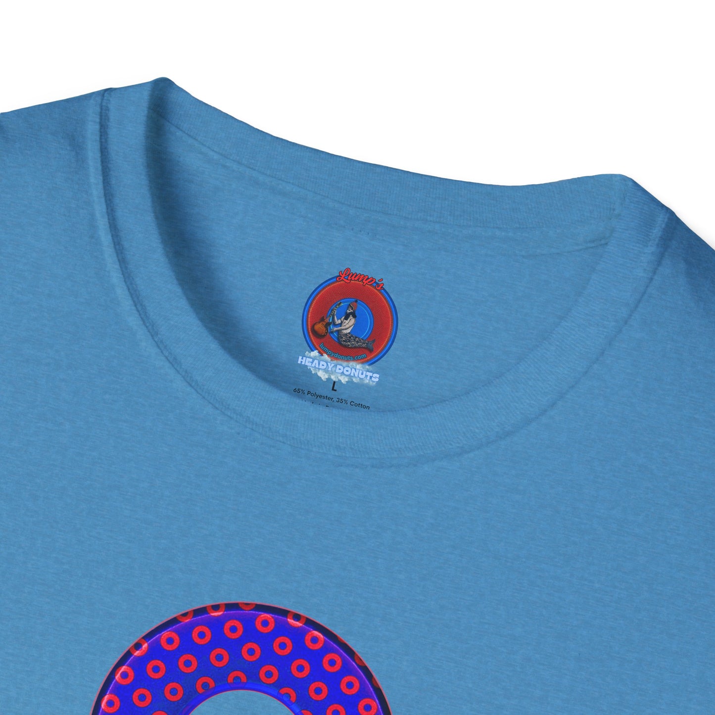 Plain Donuts/Unisex Soft-Style - "Plain Electric Paradoxical Donuts" - dark royal blue/red donuts