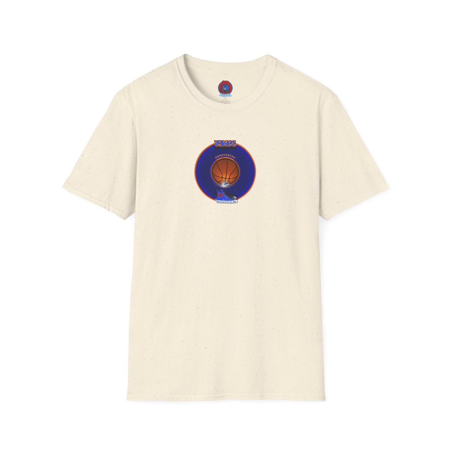 Classic Donut Tee - Unisex Soft-Style - "Diedrich Knickerbocker's Donut" - vivid blue/orange donut - variant 1