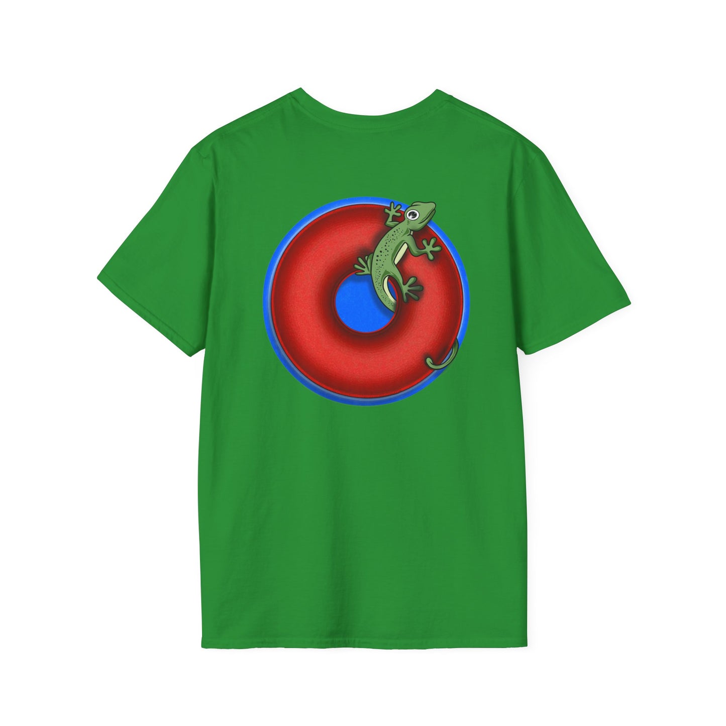 Classic Donut Tee - Unisex Soft-Style - "Practically Extinct Tee Shirt" - plump vivid red donut- variant 2