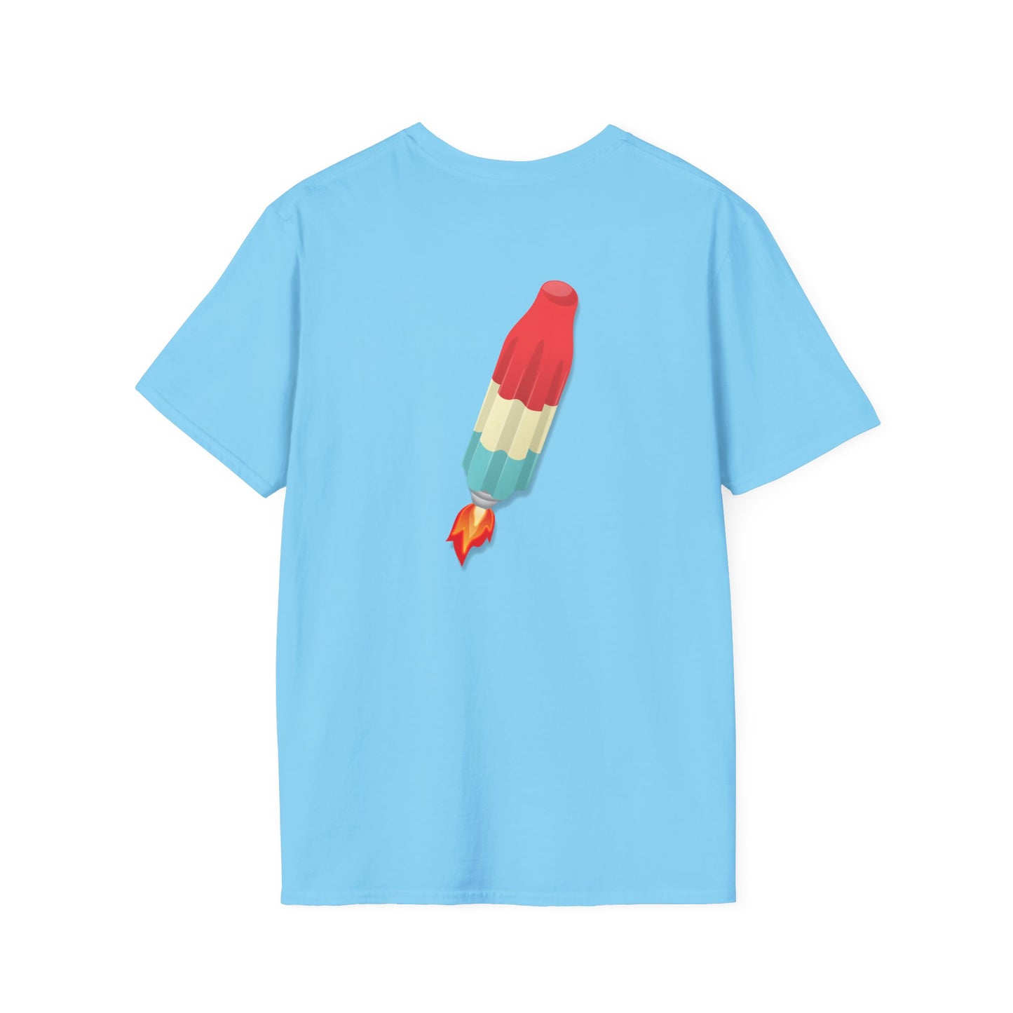 Classic Donut Tee - Unisex Soft-Style - "Blow this Popsicle Stand" - red/blue/cream - bomb pop