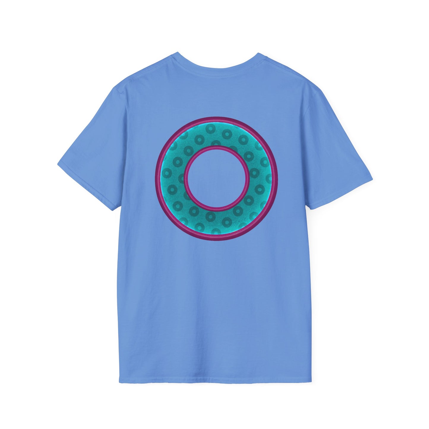 Plain Donuts/Unisex Soft-Style - "Plain Wide Mouthed Paradoxical Donuts" - teal/purple donuts